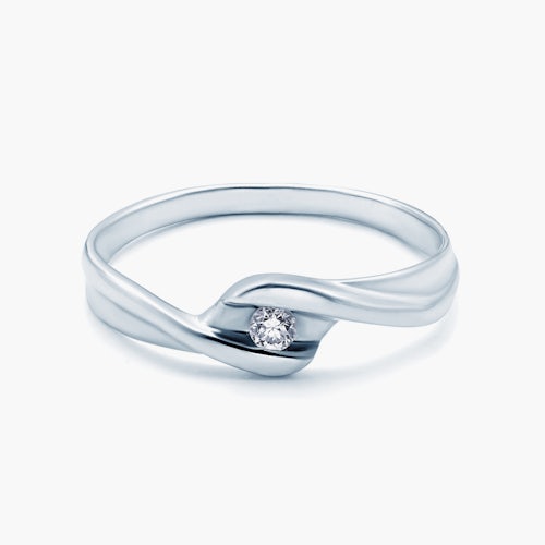 Pierścionek zaręczynowy SAVICKI: białe złoto, diament